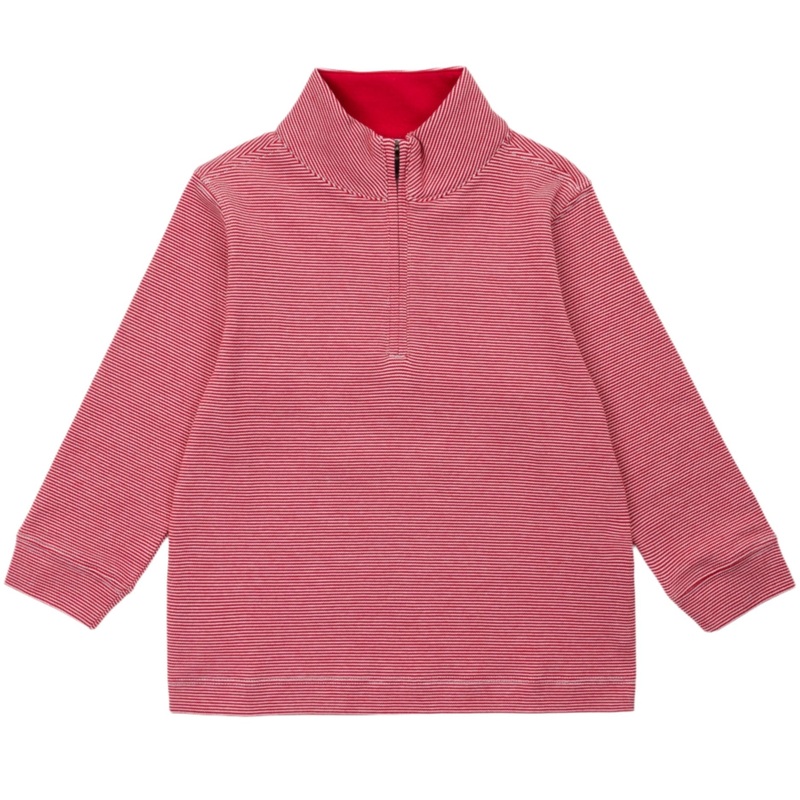 Spencer Quarter Zip Pullover – Red Stripes