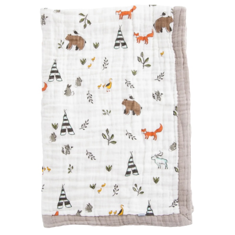 Cotton Muslin Baby Quilt – Forest Friends