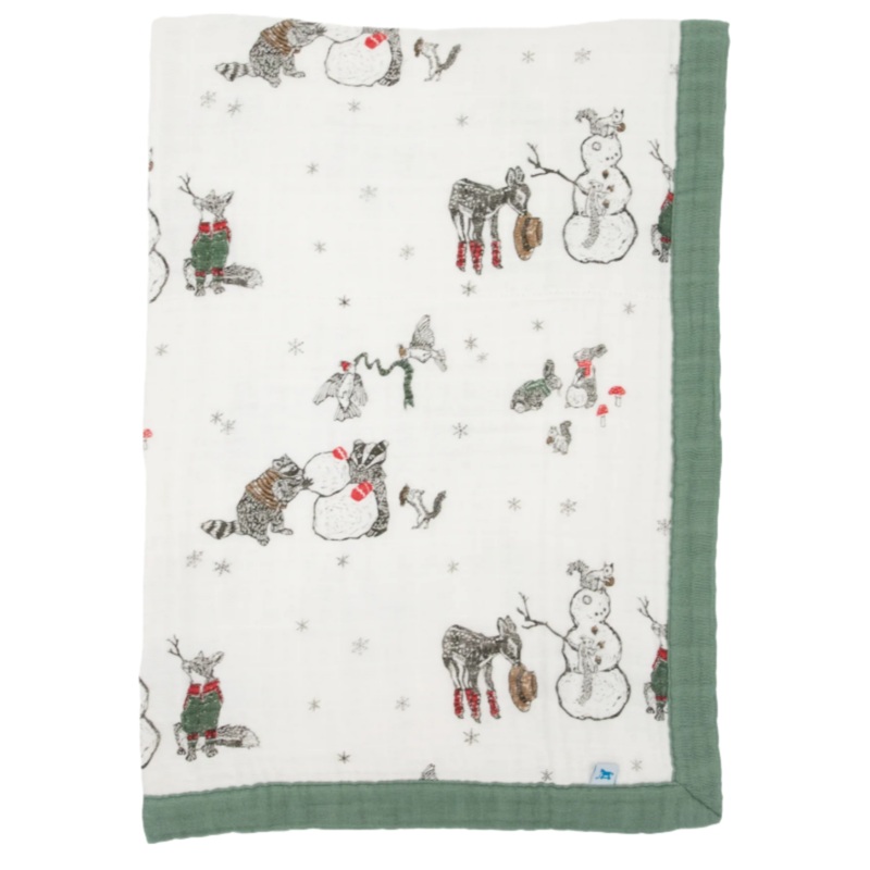 Cotton Muslin Baby Quilt – Snow Day