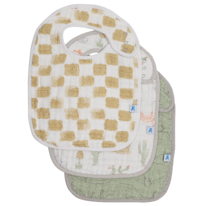 Cotton Muslin Classic Bib 3 Pack – Adobe Checker