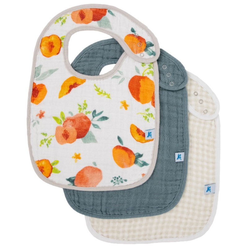 Cotton Muslin Classic Bib 3 Pack – Georgia Peach