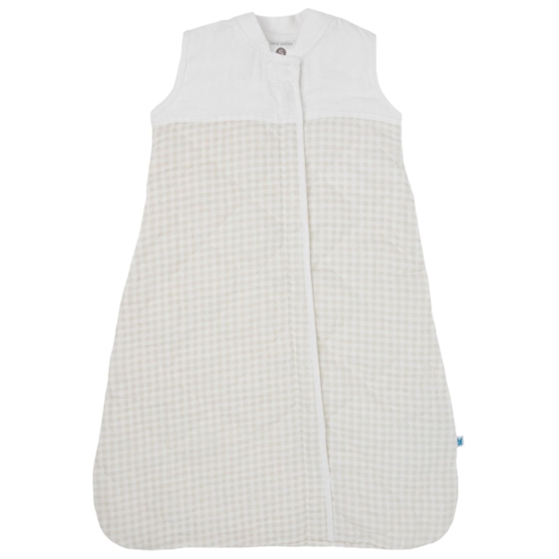 Cotton Muslin Quilted Sleep Bag – Tan Gingham