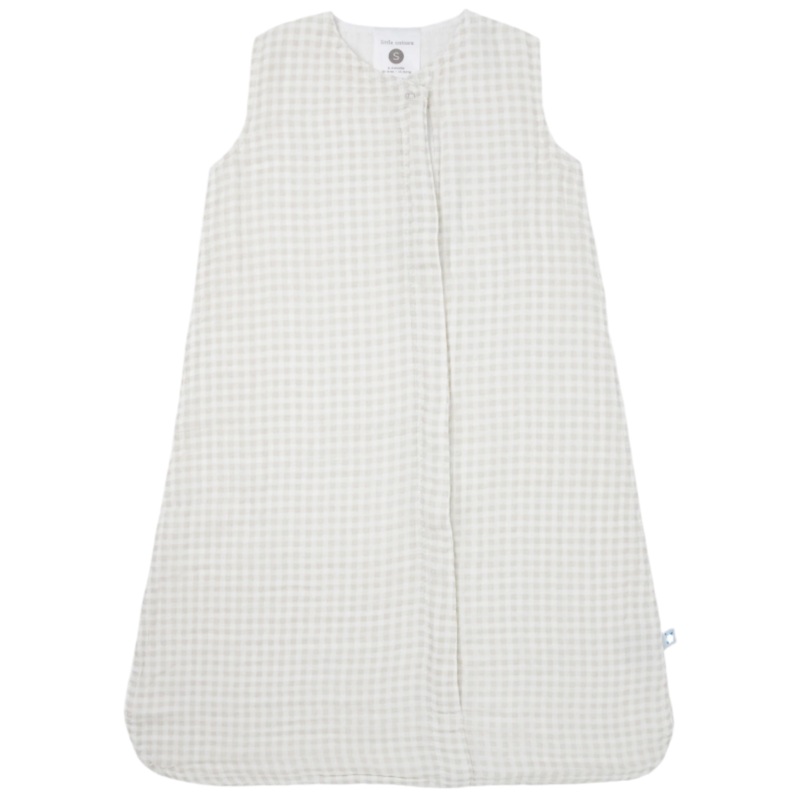 Cotton Muslin Sleep Bag – Tan Gingham