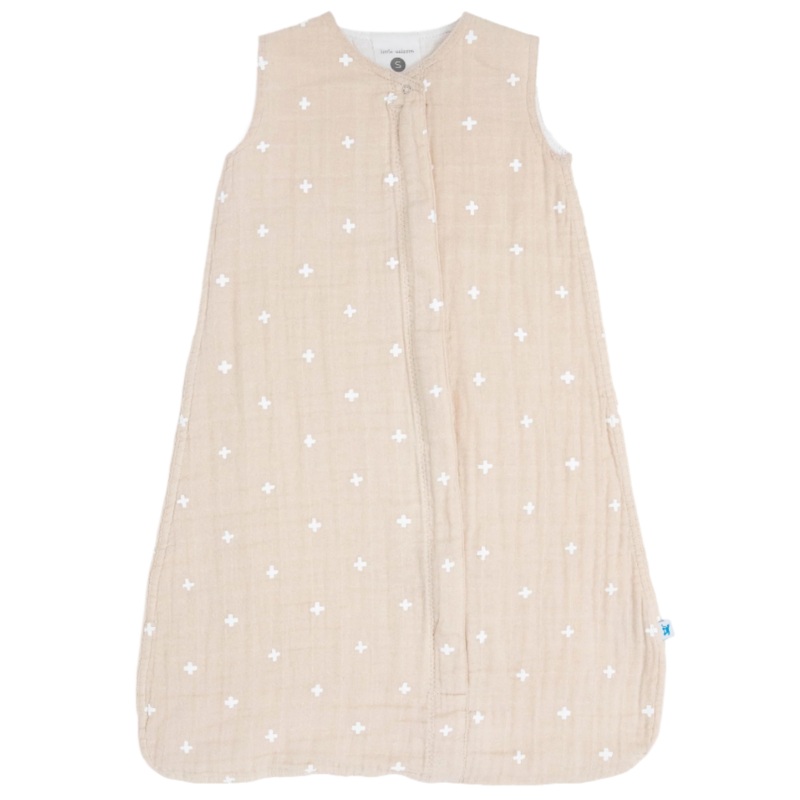 Cotton Muslin Sleep Bag – Taupe Cross