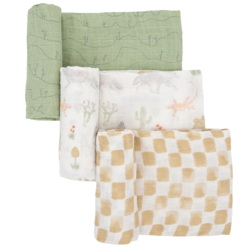 Cotton Muslin Swaddle Blanket 3 Pack – Desert Night