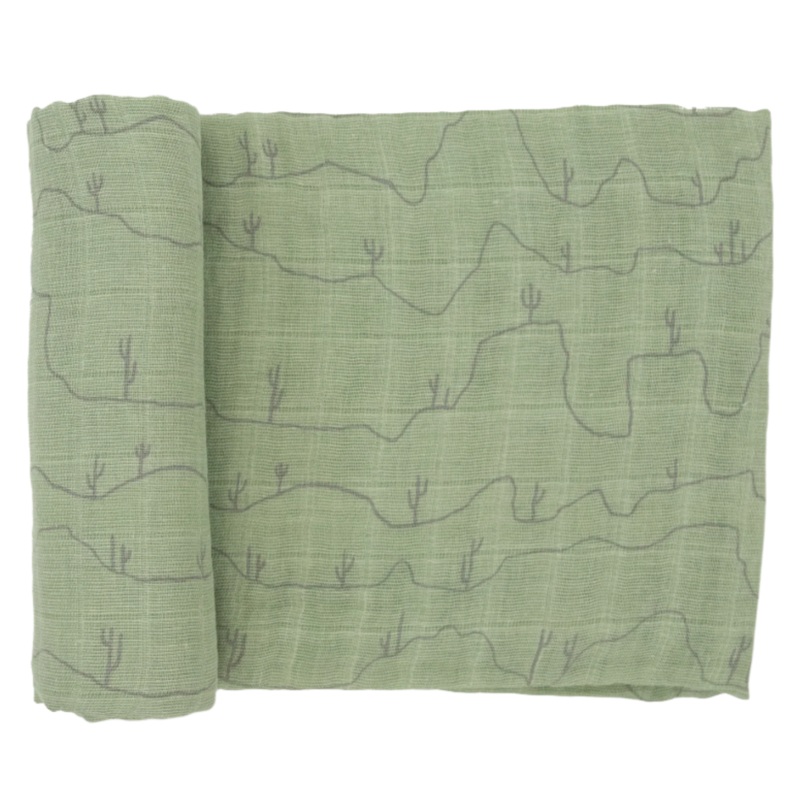 Cotton Muslin Swaddle Blanket – Cactus Lines