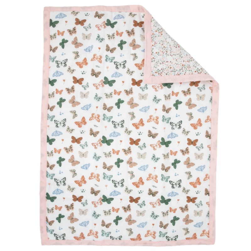 Cotton Muslin Toddler Comforter – Butterflies