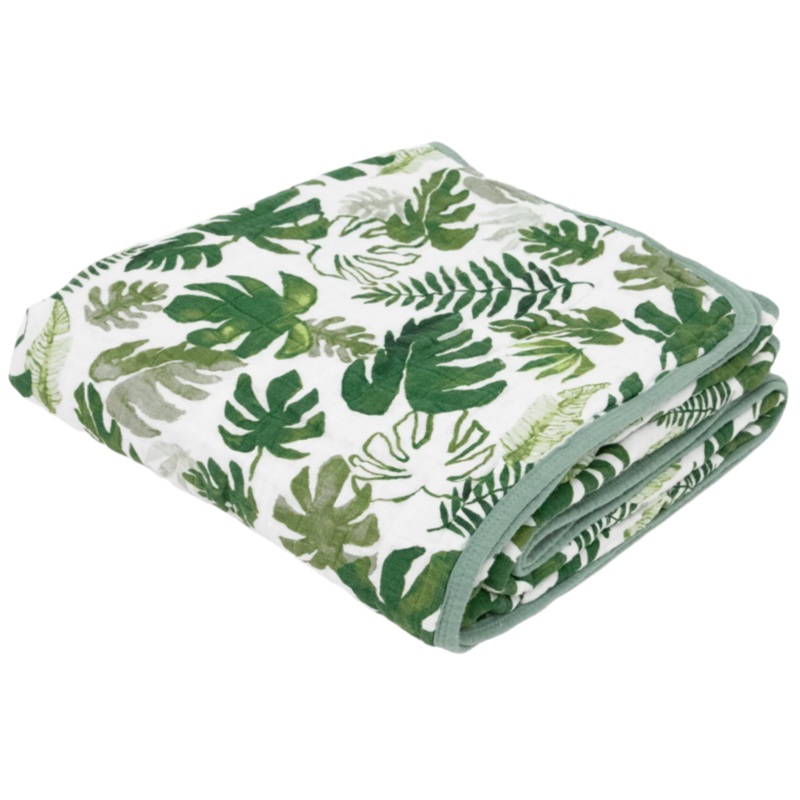 Original Cotton Muslin Quilt – Tropical Leaf
