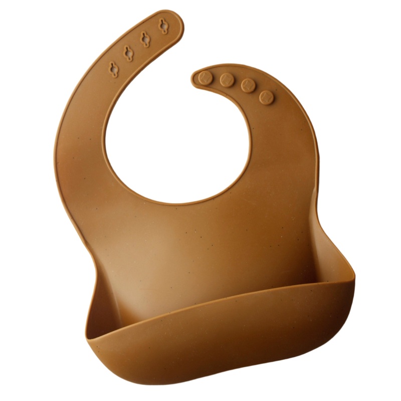 Silicone Baby Bib – Speckle Clay