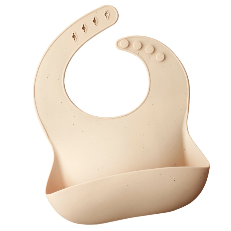 Silicone Bib – Speckle Creamy Peach