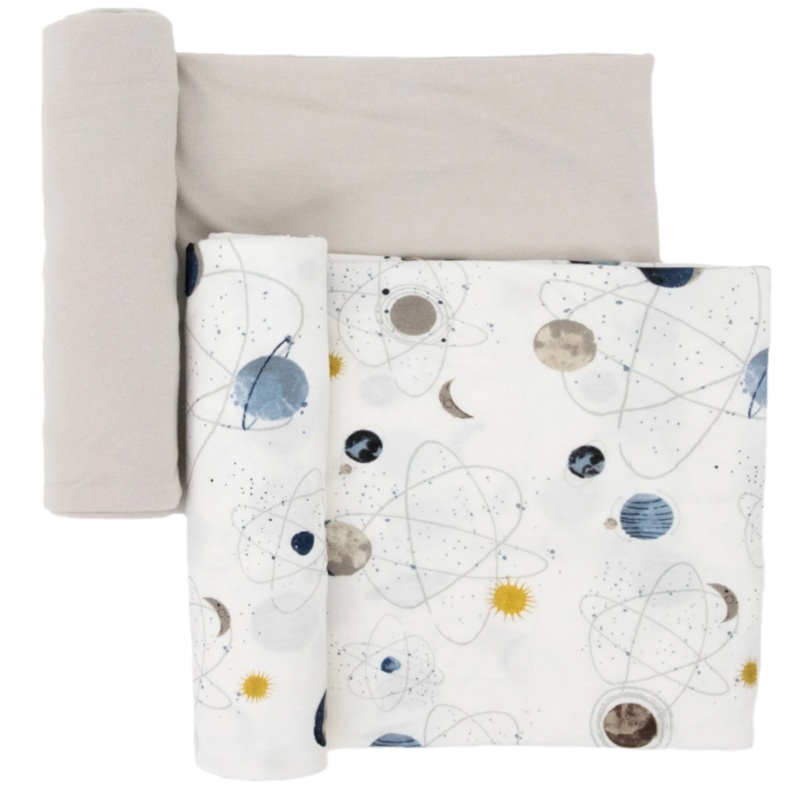 Stretch Knit Swaddle Blanket 2 Pack – Planets