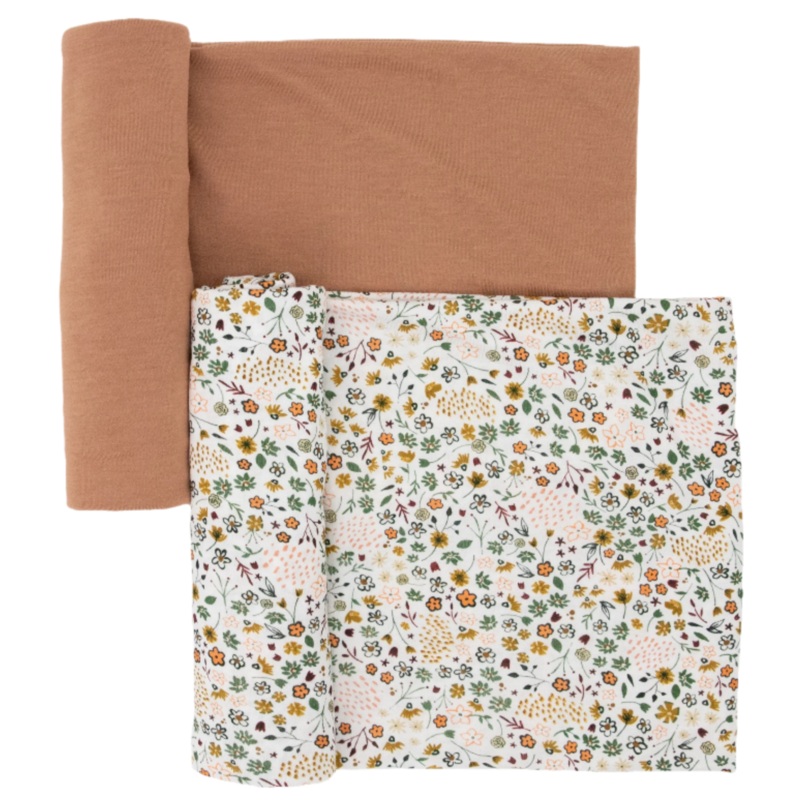 Stretch Knit Swaddle Blanket 2 Pack – Pressed Petals