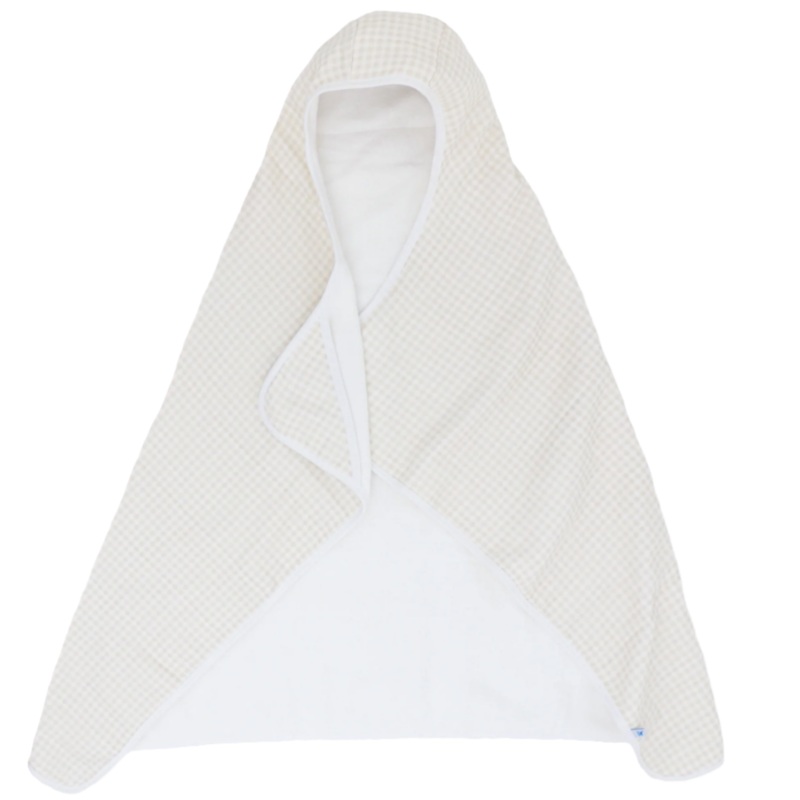 Toddler Hooded Towel – Tan Gingham