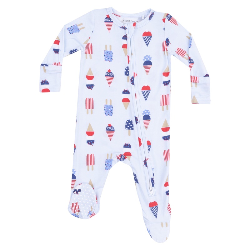 2 Way Zipper Footie – American Ice Cream – Blue
