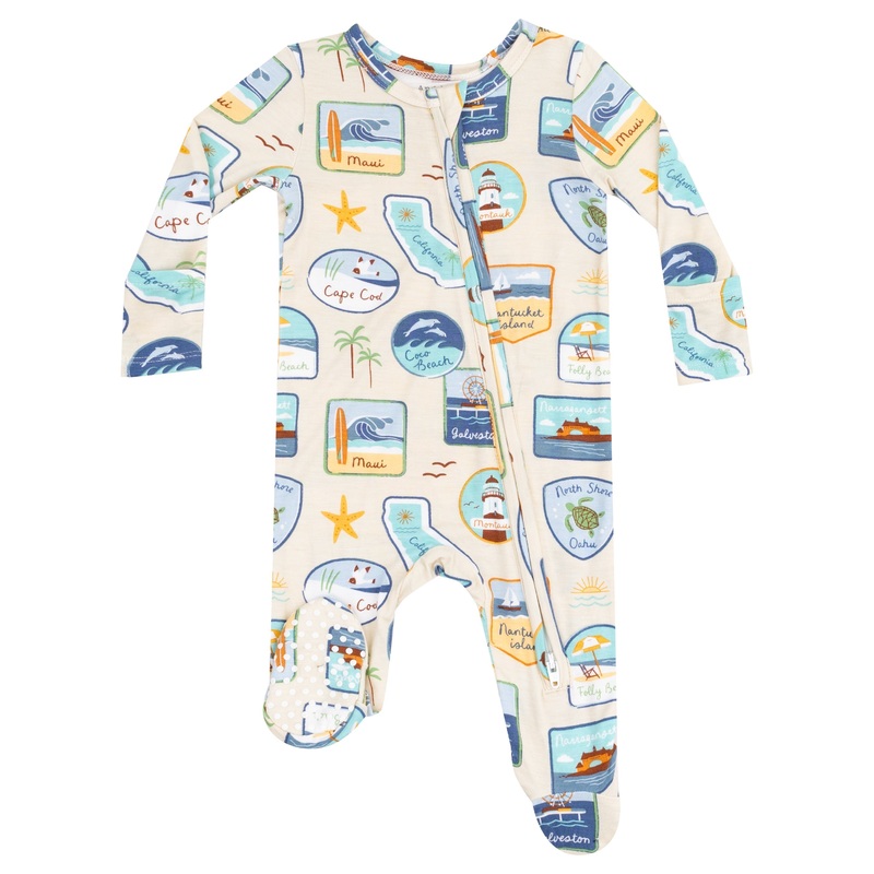 2 Way Zipper Footie – Beach Patches