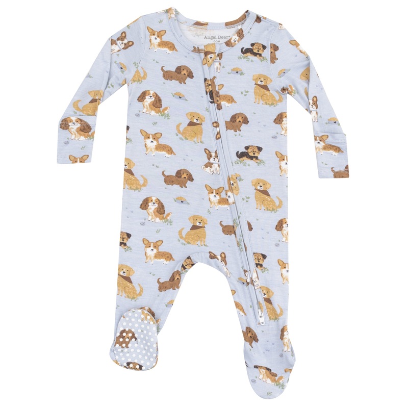 2 Way Zipper Footie – Best Friend Dogs Blue