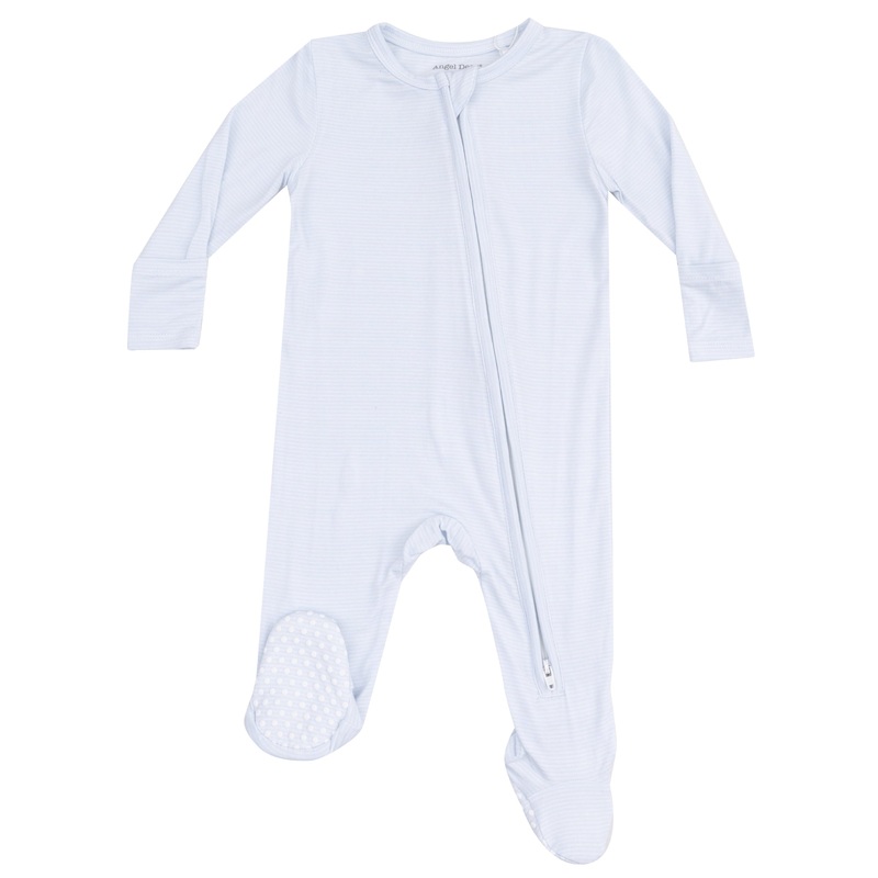 2 Way Zipper Footie – Stripe Classic Blue