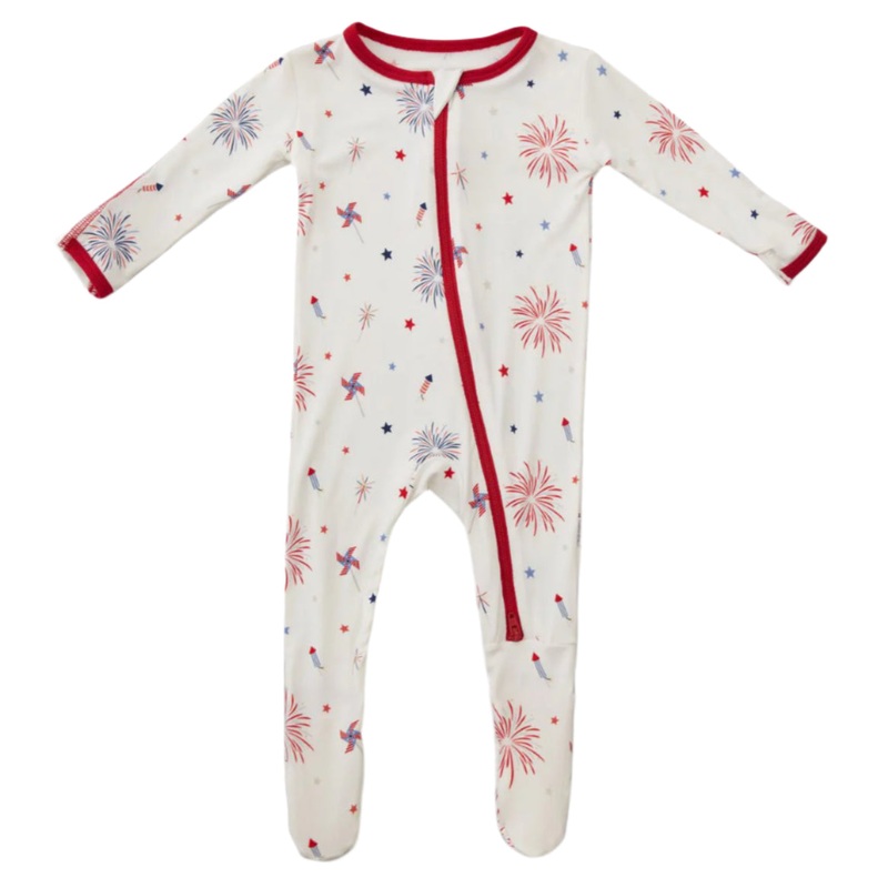 4th of July Zippered Footie