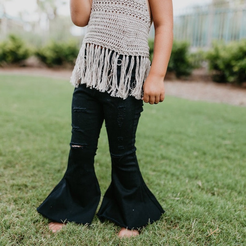 Black Denim Flare Pant