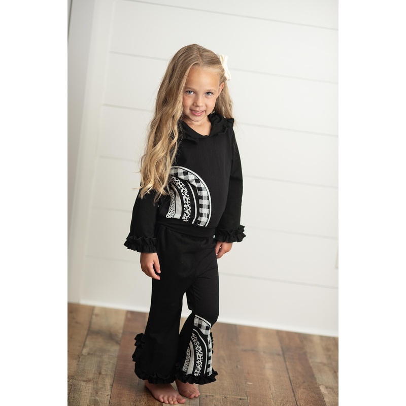 Black Rainbow Hooded Set