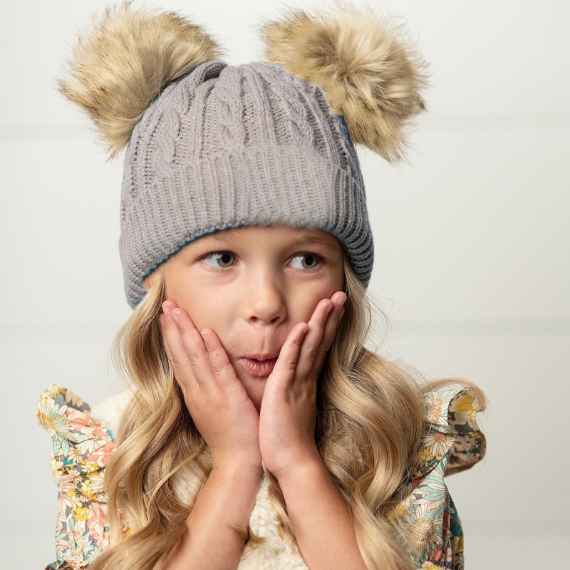 Dark Pom Fur Hat