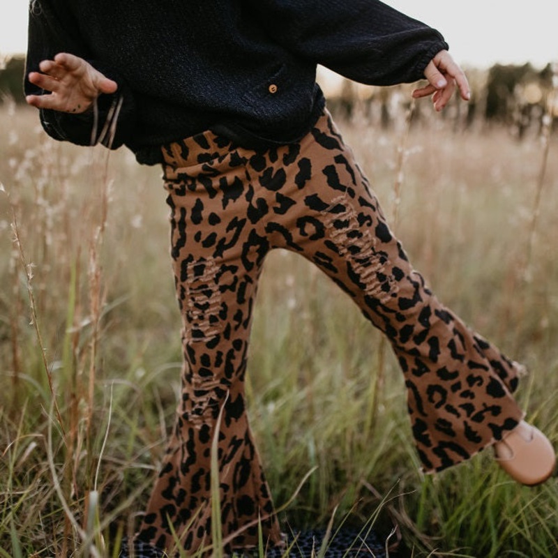 Leopard Denim Flare Pant