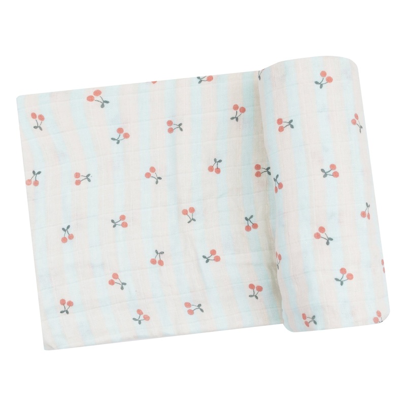 Swaddle Blanket – Cherry Stripe