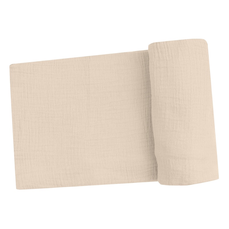 Swaddle Blanket – Solid Muslin Oxford Tan