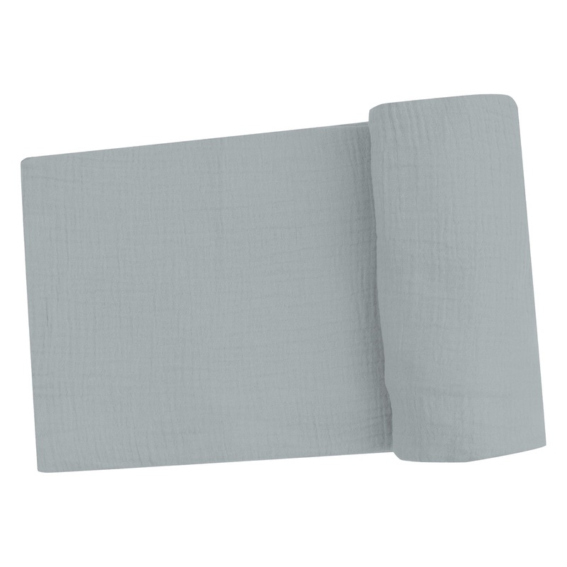 Swaddle Blanket – Solid Muslin Slate Gray