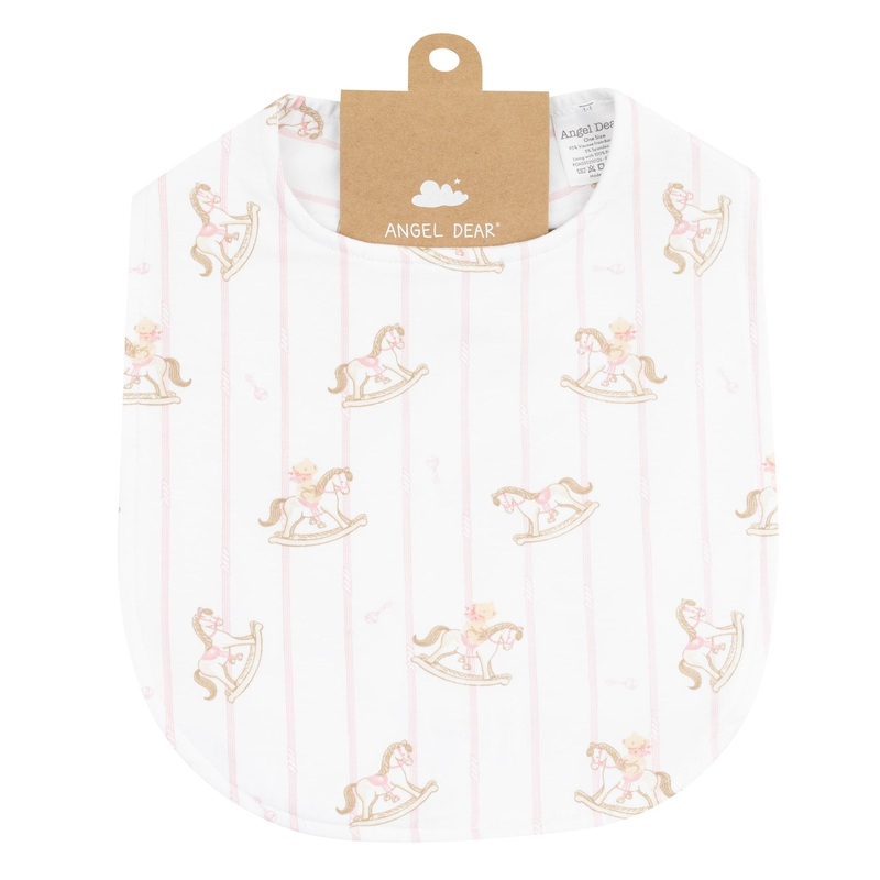 Feeding Bib – Vintage Rocking Horse Pink