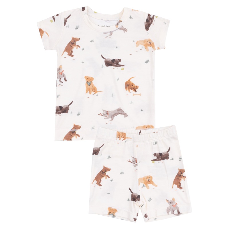 Loungewear Short Set – Watercolor Puppies