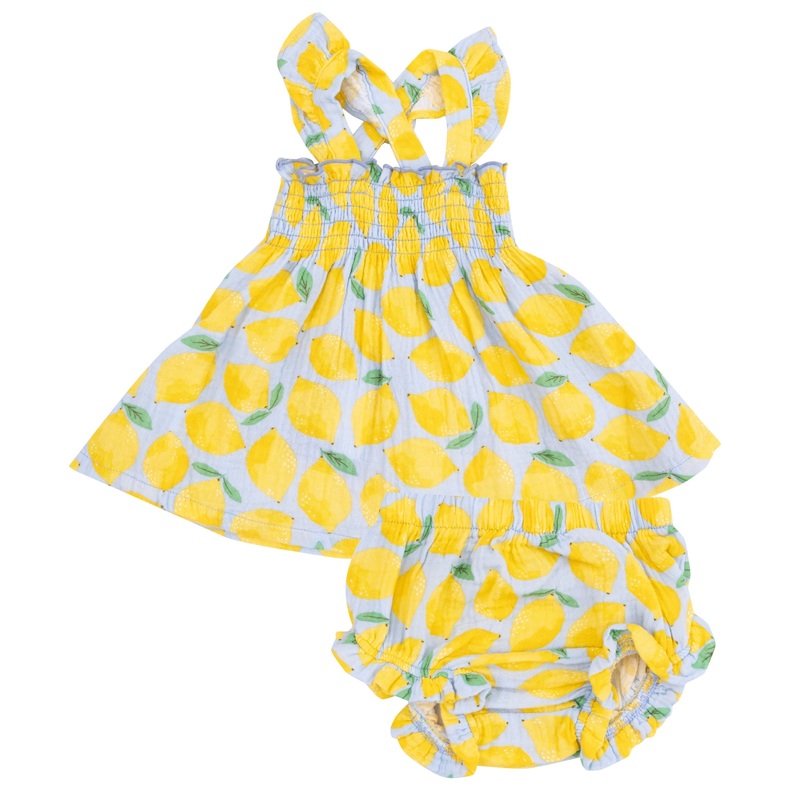Ruffle Strap Smocked Top and Diaper Cover – Sunny Lemons