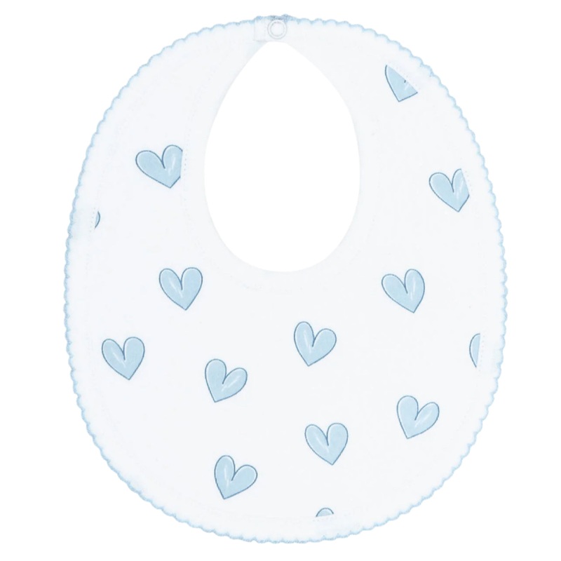 Blue Heart Print Bib