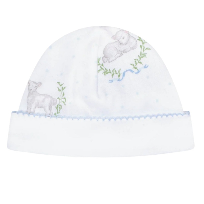 Blue Lamb Print Hat