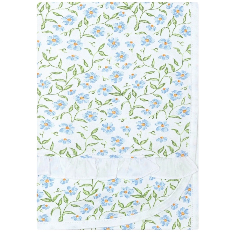 Blue Vines Print Blanket
