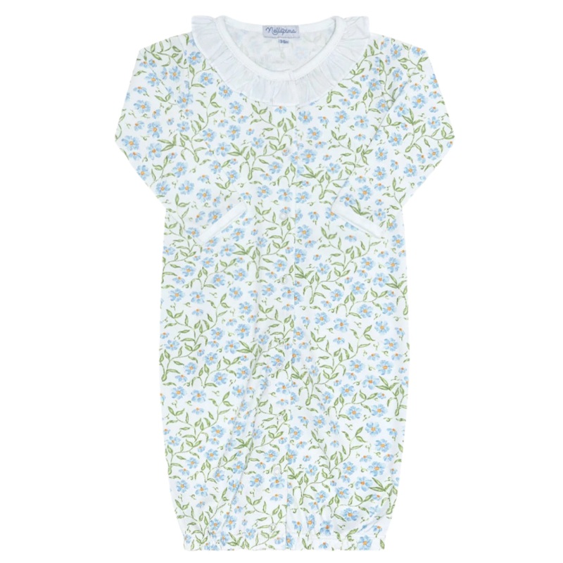 Blue Vines Print Converter Gown