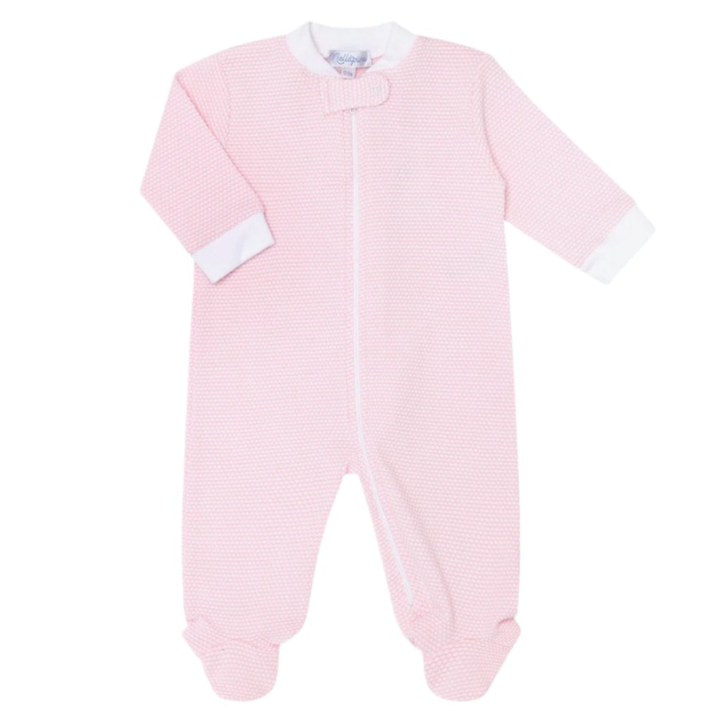 Pink Bubble Zipper Footie