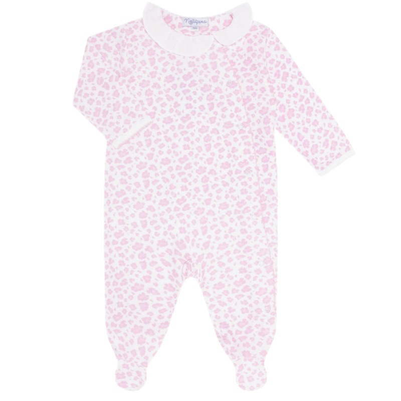 Pink Cheetah Print Crossover Footie
