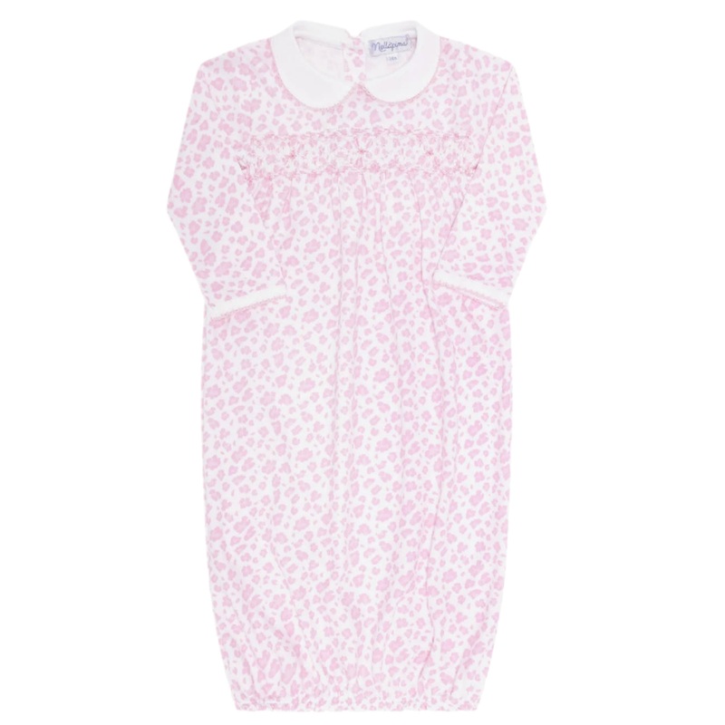 Pink Cheetah Print Smocked Gown