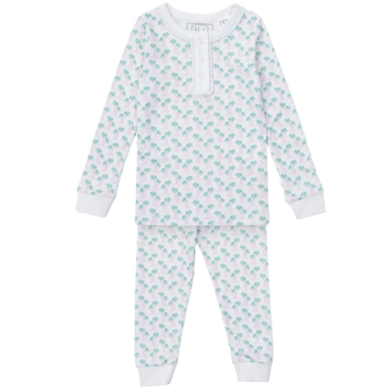 Alden Girls’ Pajama Pant Set – Palm Tree Isle Pink