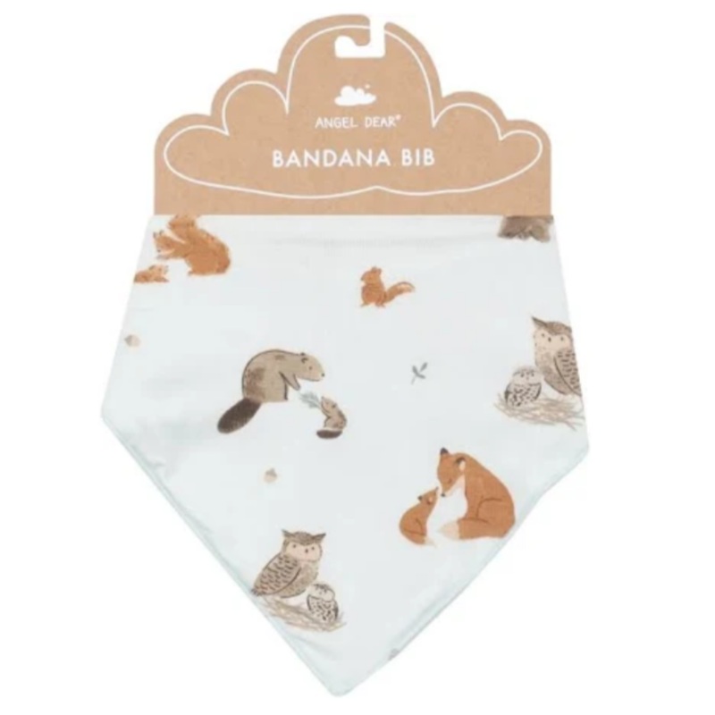Bandana Bib – Mixed Woodland Animals – Blue