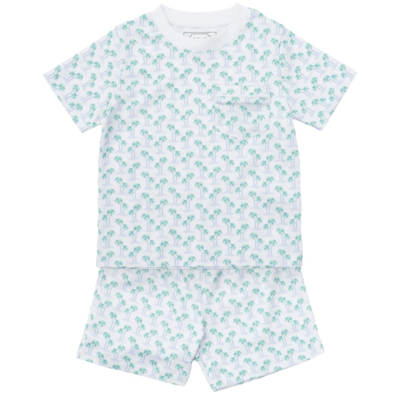 Charles Boys’ Short Set – Palm Tree Isle Blue
