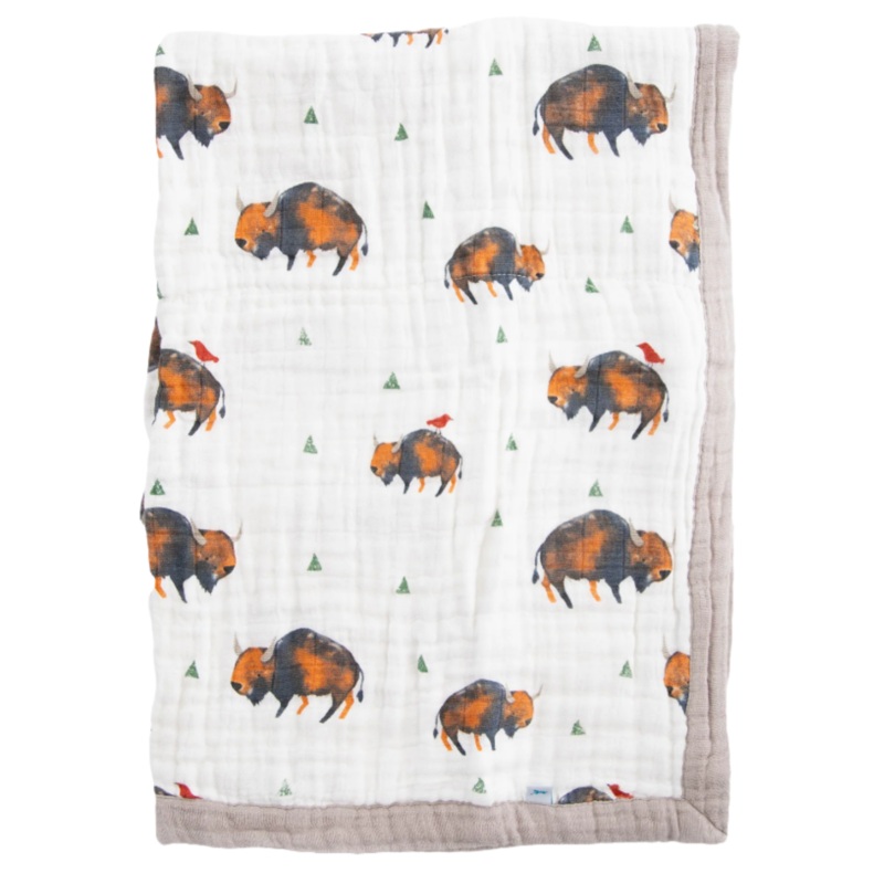 Cotton Muslin Baby Quilt – Bison