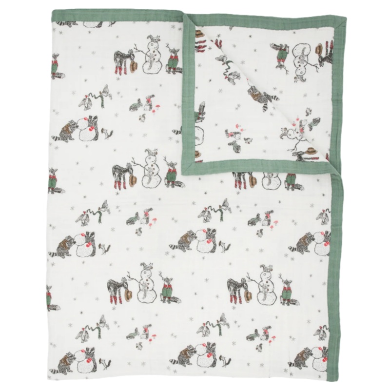Cotton Muslin Quilted Throw – Snow Day