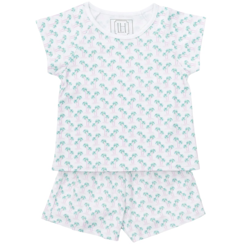 Emery Girls’ Short Set – Palm Tree Isle Pink