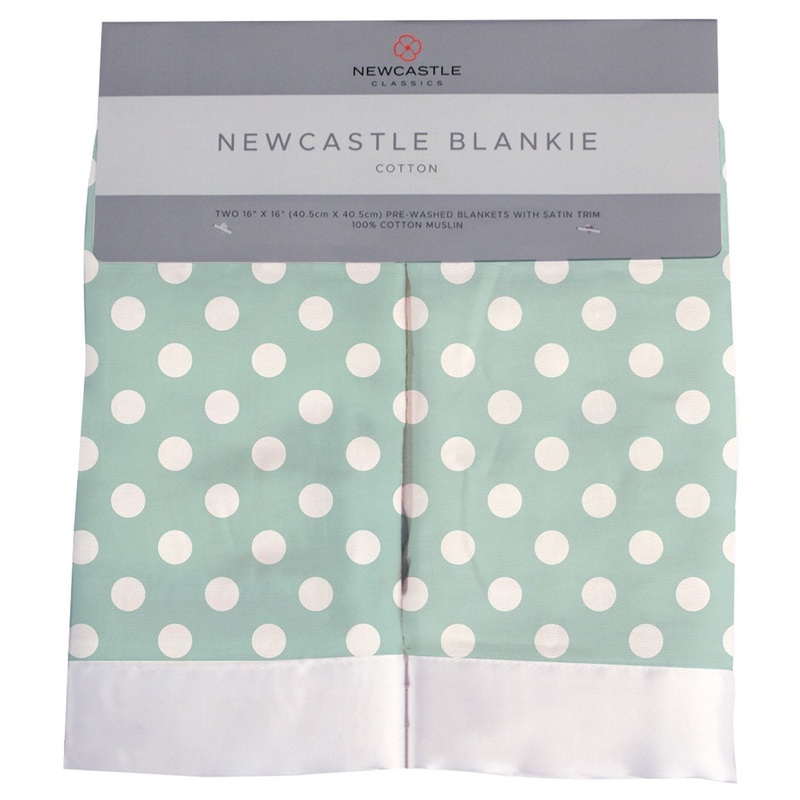 Jade Polka Dot Cotton Muslin Security Baby Blankie