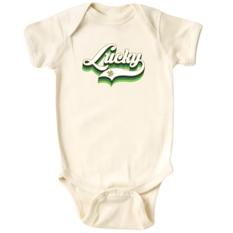 Lucky Script | Baby Onesie – Cream
