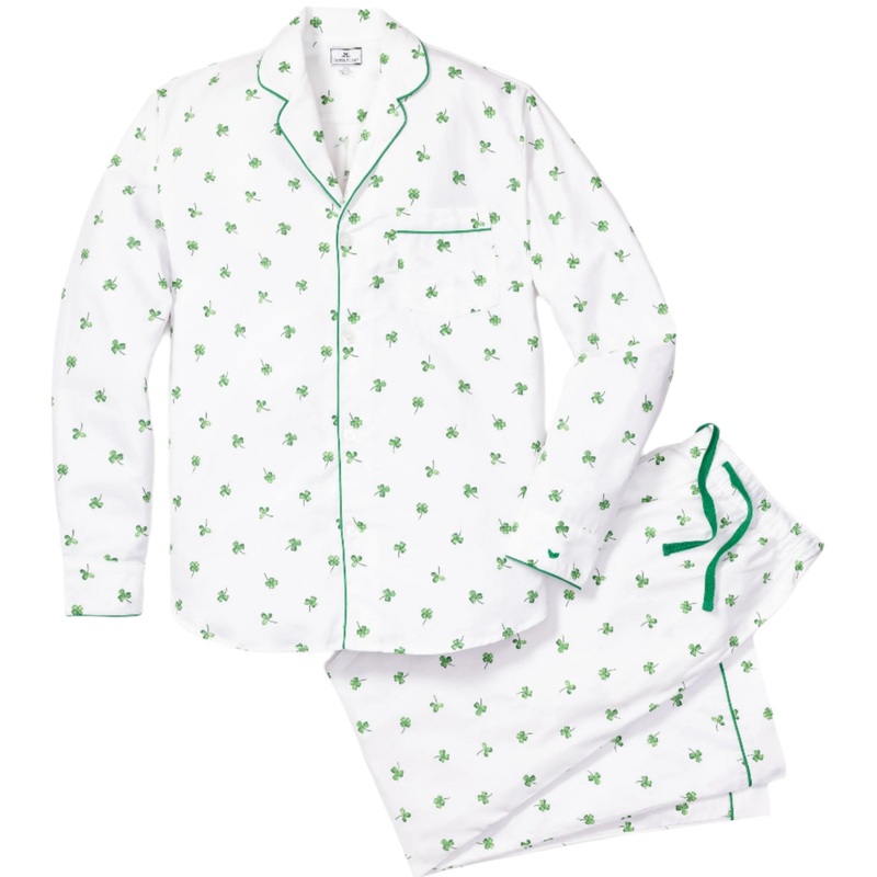 Men’s Twill Pajama Set in Shamrocks