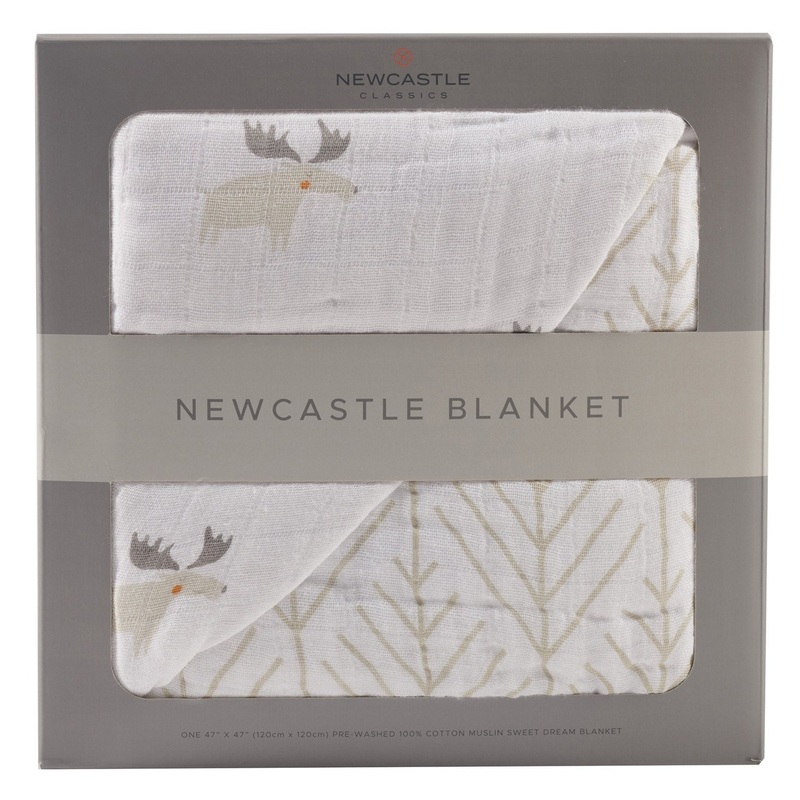 Mister Moose and Forest Arrow Cotton Muslin Newcastle Blanket
