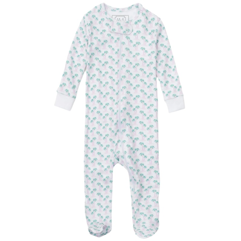 Parker Girls’ Zipper Pajama – Palm Tree Isle Pink